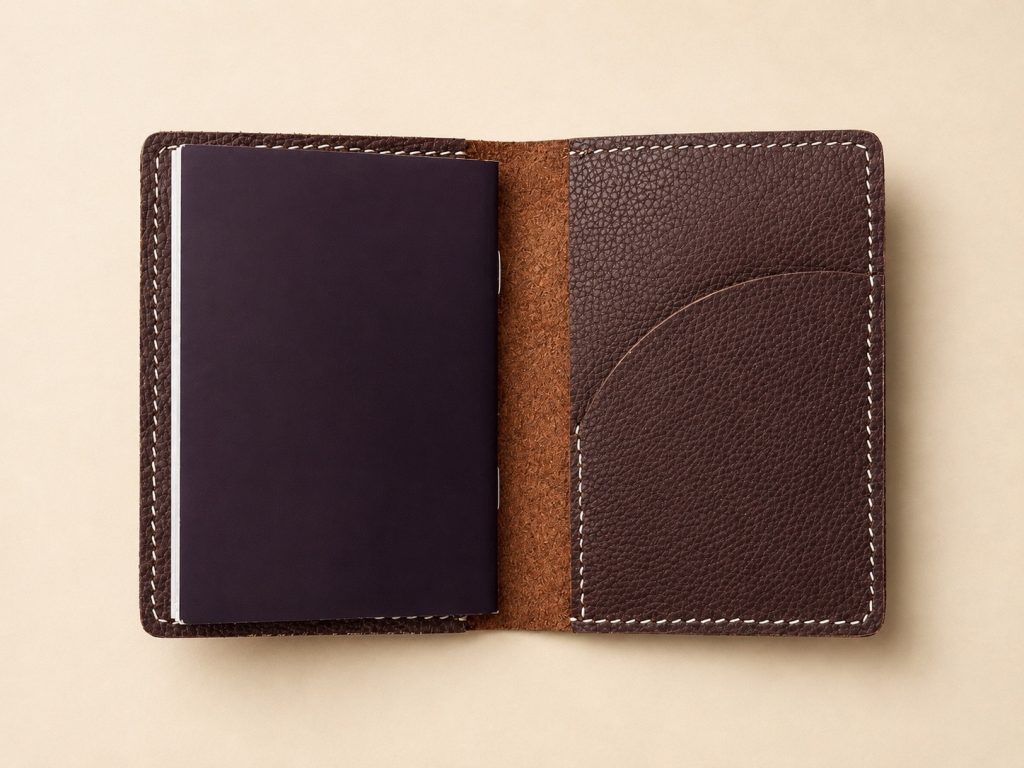 Brown Leather Passport Holder 2-Hour Leather Workshop in Hoi An Brown leather passport holder project for the 2-hour workshop in Hoi An