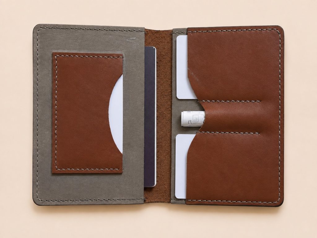4-hour-leather-workshop-hoi-an-brown-grey-passport-wallet-open-with-cards