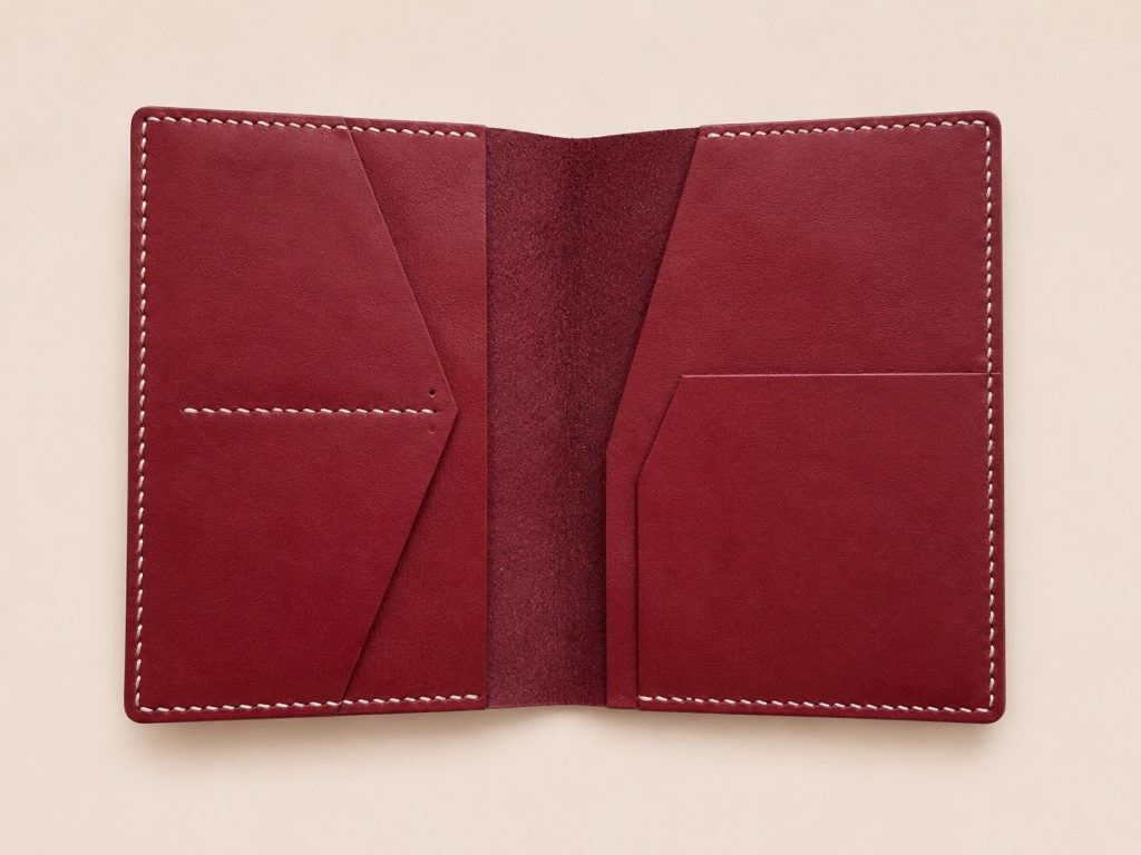 4-hour-leather-workshop-hoi-an-red-travel-passport-wallet-open