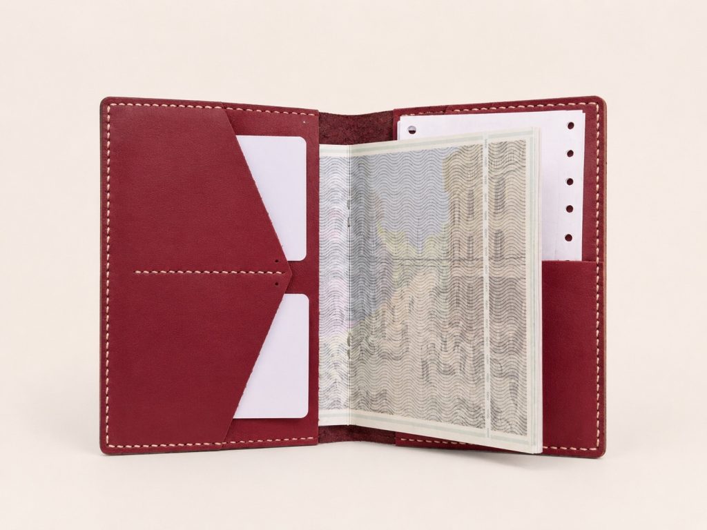 4-hour-leather-workshop-hoi-an-red-travel-passport-wallet-with-documents